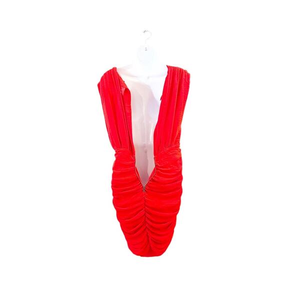 Alice and Olivia Nanette Ruched Dress Red Size Small - Picture 6 of 12